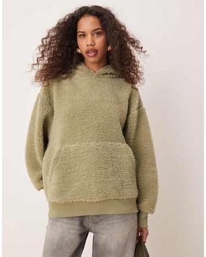 ASOS Oversized Borg Hoodie - Green