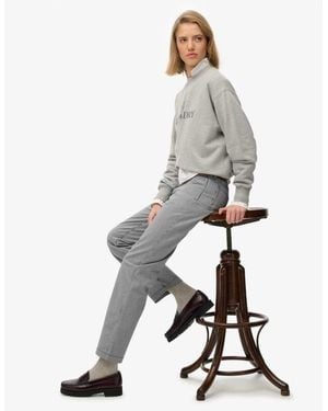 Superdry Mid Rise Straight Stripe Trousers - White