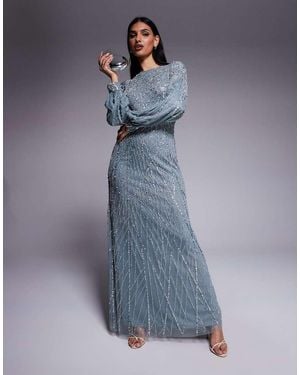 Beauut Maram Long Sleeve Embellished Maxi Dress - Blue