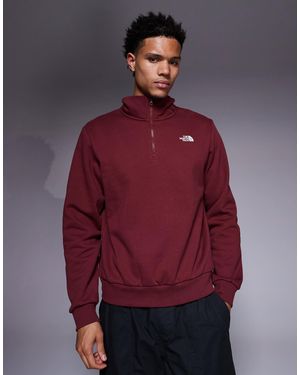 The North Face Evolution Quarter Zip Sweatshirt - Red
