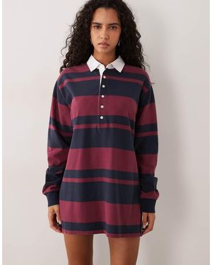 GOOD AMERICAN Cotton Rugby Polo Mini Dress - Brown