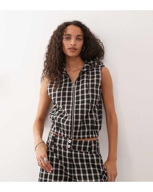 Collusion Zip Through Hooded Top Co-Ord - Black