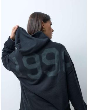 Hollister Oversized Graphic Hoodie - Blue