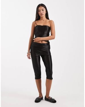Collusion – caprihose aus stretch-satin - Schwarz