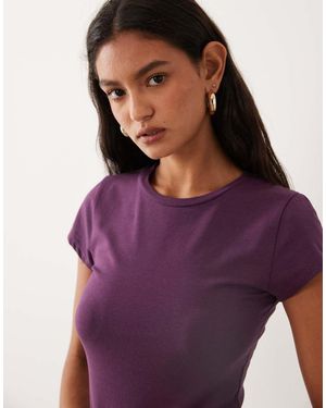 Cotton On Camiseta De Cuello Redondo Para Todo El Día En Ciruela-Morado