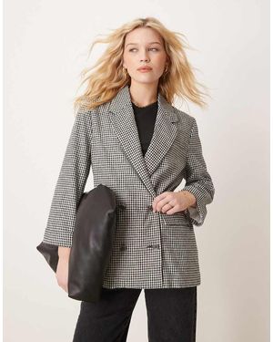 Abercrombie & Fitch Slouchy Double Breasted Blazer - Grey