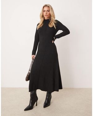 Nobody's Child Petite High Neck A-line Midaxi Dress - Black
