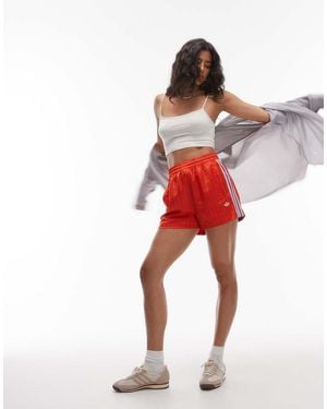 adidas Originals Pinstripe Satin Shorts - Red