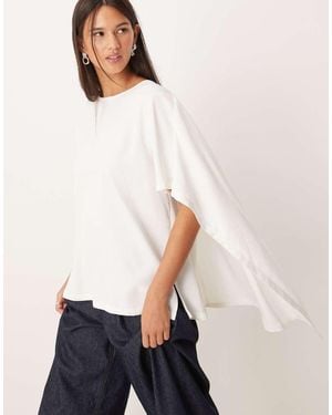 NARRATED Caped Top - White