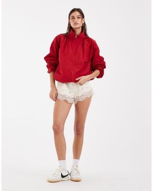 ASOS Oversized Bubble Hem Track Jacket - Red