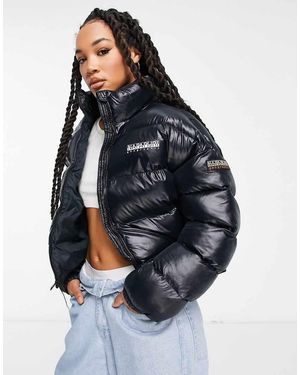 Napapijri Chaqueta De Plumas Corta Brillante De Corte Cuadrado A-Box De - Azul