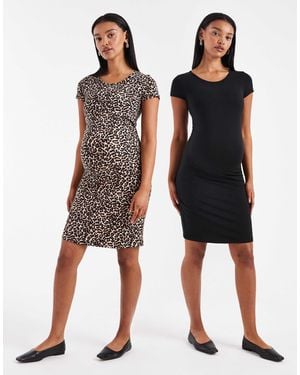 ONLY 2-pack Short Sleeve Dress - Black