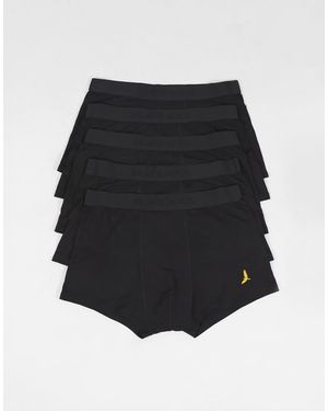 Brave Soul Pack Of 5 Boxers With Embroidery Detail - Black