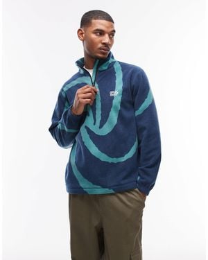Parlez Chevy Swirl Pattern 1/4 Zip Fleece - Blue