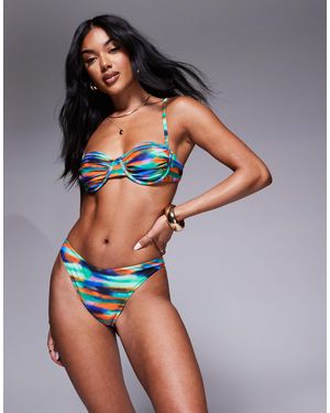 Candypants – bügel-bikinioberteil mit abstraktem mehrfarbigem print