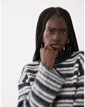 ASOS Strickpullover mit gebürstetem streifen - Blau