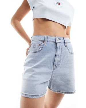Tommy Hilfiger Mom Jeans A Vita Molto Alta Lavaggio Chiaro - Blu