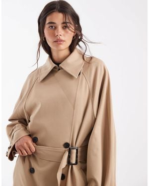ASOS Tailored Draped Oversized Mac - Natural