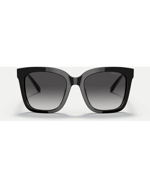 Michael Kors San marino eckige sonnenbrille mit grauen gläsern - Schwarz