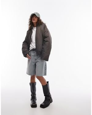 TOPSHOP Bomber Puffer Jacket - Green