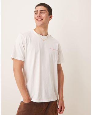 Mango – lockeres t-shirt - Weiß