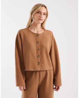 Miss Selfridge – superweiche strickjacke - Braun