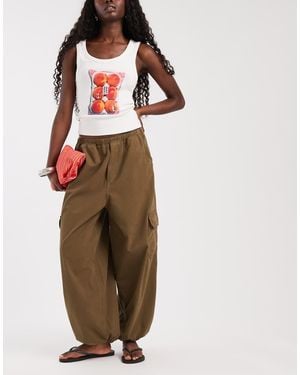ASOS Broek Met Pofzoom En Cargozakken - Meerkleurig