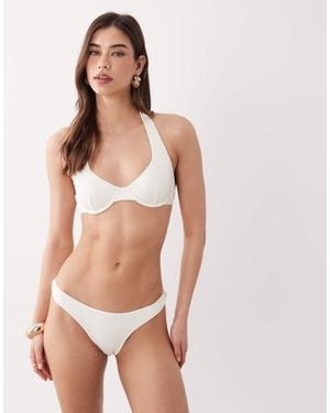 Free Society Ruffle High Leg Bikini Bottoms - Pink