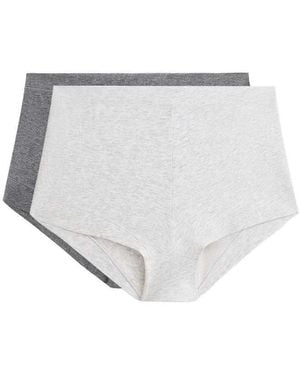 Oysho 2 Cotton Blend Shortie Briefs - White
