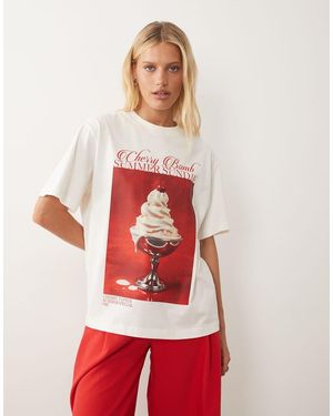 ASOS Oversized T-Shirt With Summer Sundae Graphic - Red