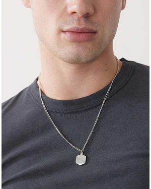 FADED FUTURE Ketting Met Geometrisch Hangertje - Grijs