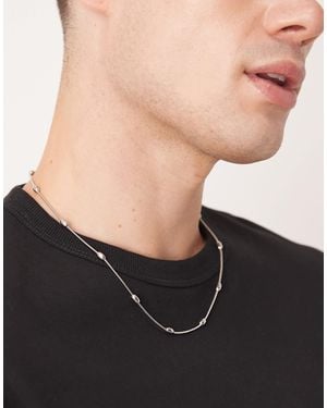 ASOS Festival Waterproof Stainless Steel 2 Pack Dot Dash Chain Necklace - Natural