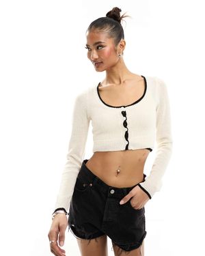In The Style – kurz geschnittene strickjacke - Weiß
