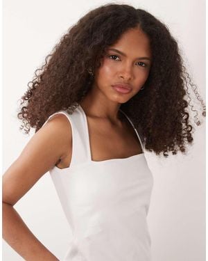 Mango Teen Square Neck Sleeveless Top - Brown