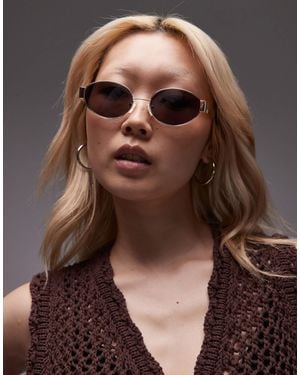 & Other Stories – ovale cat-eye-sonnenbrille mit metallgestell und getönten gläsern - Braun
