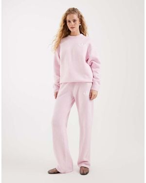 adidas Originals Knitted Wide Leg Track Trousers - Pink
