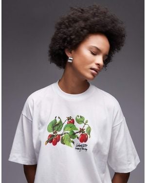 Carhartt Camiseta Blanca De Manga Corta Con Estampado "Cream Of The Crop" De - Gris