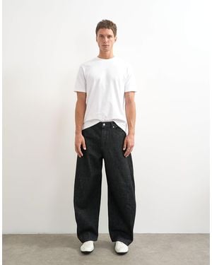 TOPMAN Jean coupe barrel rigide en brut - Blanc