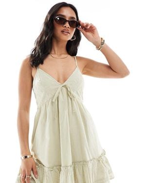 Miss Selfridge Broderie Mix Mini Sun Dress - White
