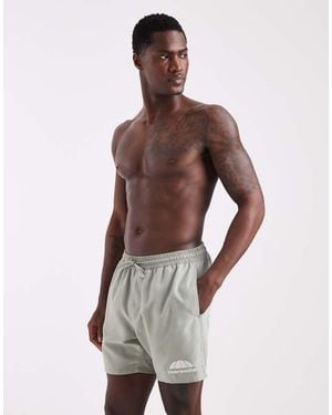 ASOS Pantaloncini Da Bagno Lunghezza Media Salvia Con Ricamo - Marrone