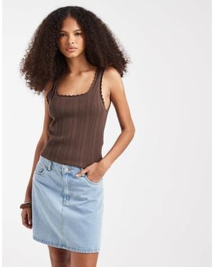 Pieces Denim A-Line Mini Skirt - Blue