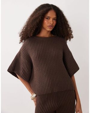 SNDY'S Strick-cardigan im set, cropped, mit überschnittenen schultern, - Braun