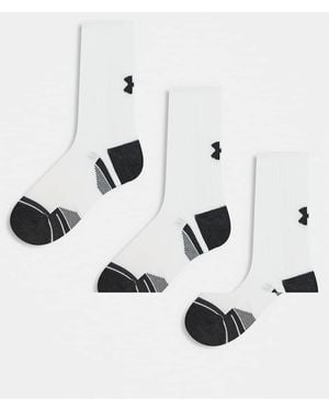 Under Armour Performance Tech 3 Pack Crew Socks - White