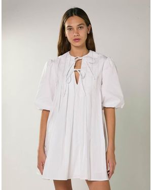 Glamorous Pleated Mini Dress - White