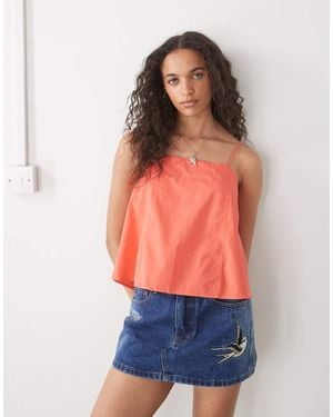Monki Top De Tirantes Y Corte Trapecio De - Naranja