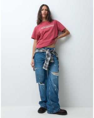 Dickies T-Shirt Grafica A Maniche Corte Bordeaux - Blu