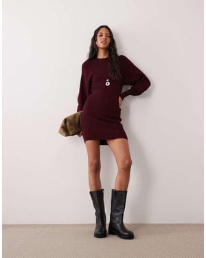 ASOS Mini Jurk Met Gestructureerde Volumemouwen - Paars