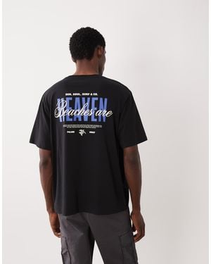 JJ Rebel Oversized T-shirt With Back Print - Black