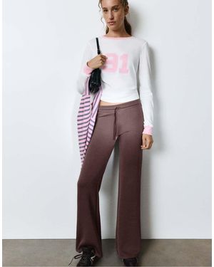 Pull&Bear Modal Flared Broek - Bruin