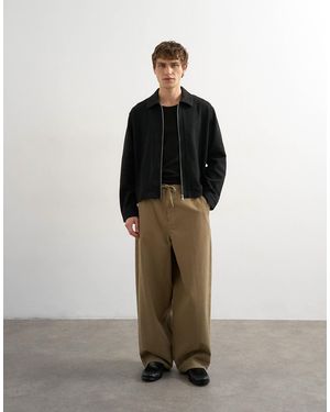 TOPMAN Baggy Fit Herringbone Pants - Green